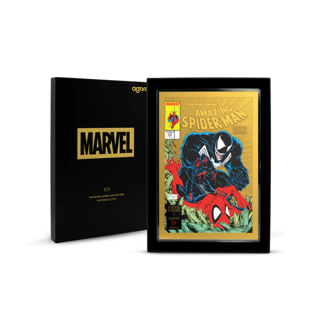Agoro Marvel Trading Coins Spider-Man Comic Art Through The Ages Box