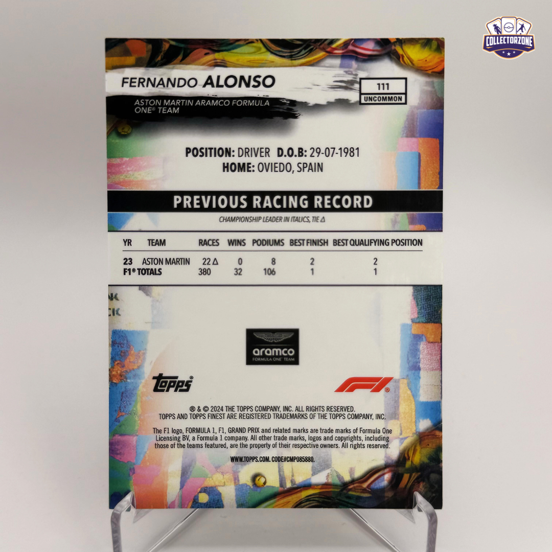 F1 Finest 2024 Fernando Alonso (Uncommon Red/Black Vapor 09/15)
