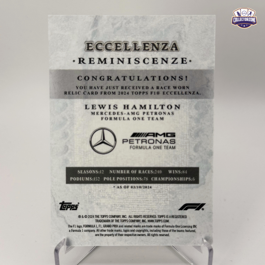 Eccellenza 2024 Lewis Hamilton (Reminiscenze Race Worn Suit Relic)