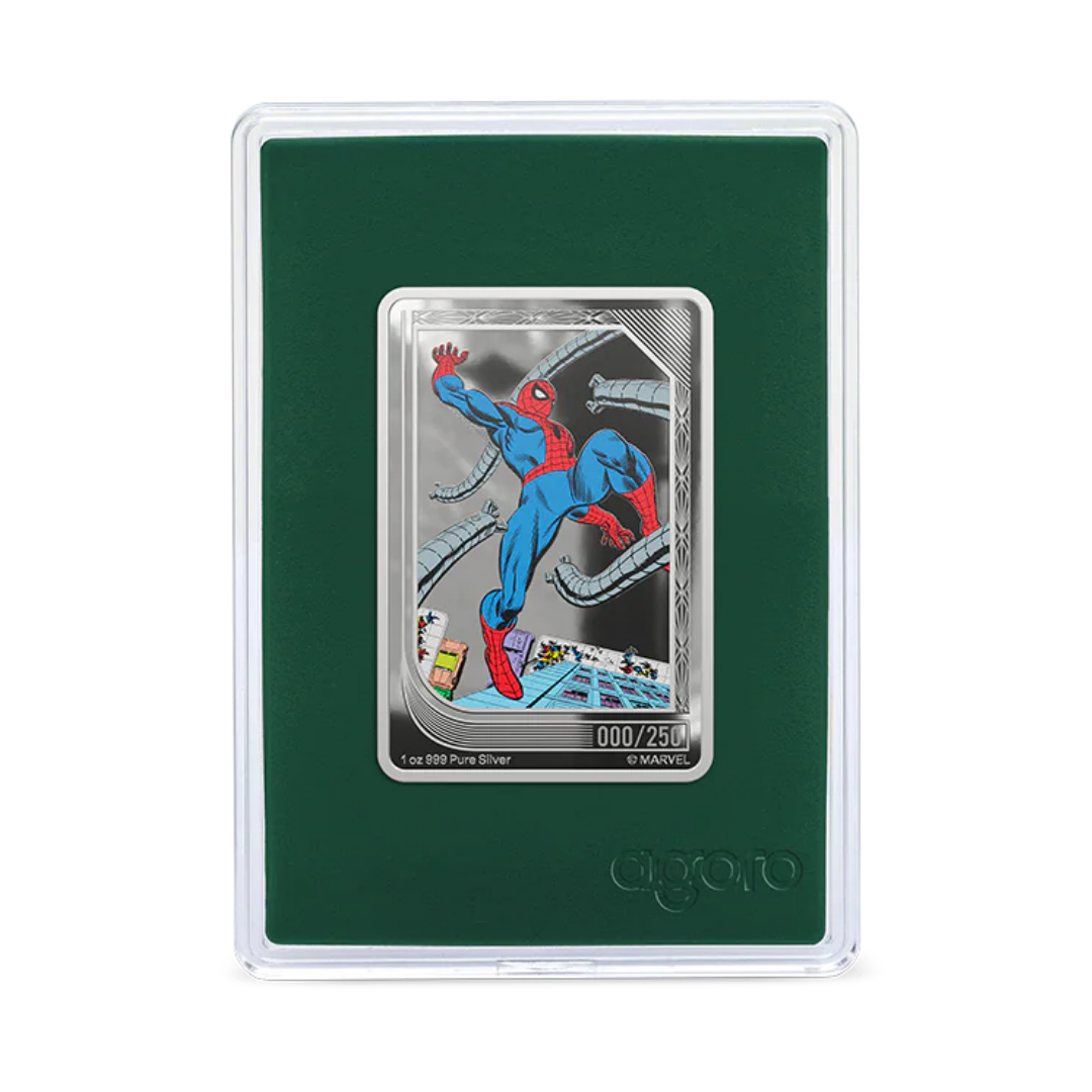 Agoro Marvel Trading Coins Spider-Man Comic Art Through The Ages Box