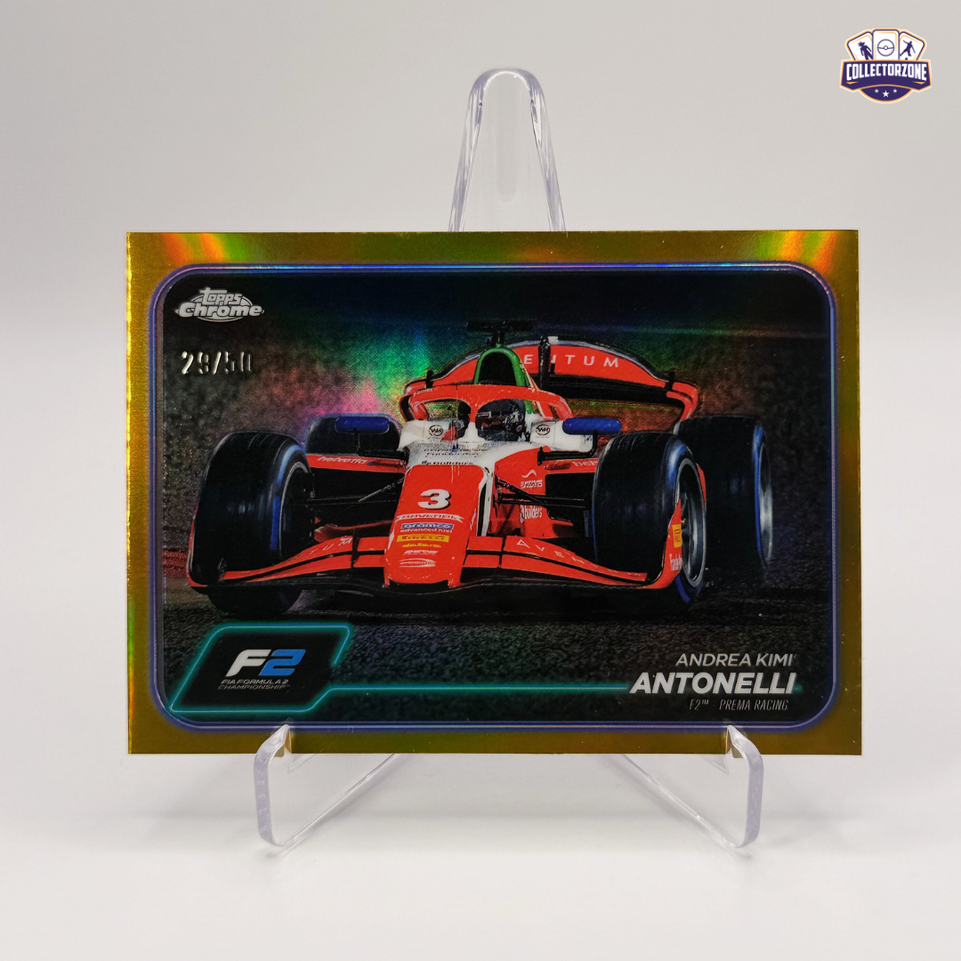 Topps Chrome F1 2024 Kimi Antonelli (PREMA F2 Cars Orange Foil 29/50)
